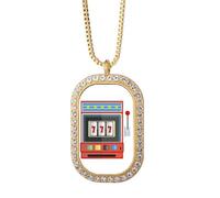 arm bandit illustration pattern Necklace Pendant Diamond Crystal Golden Jewelry