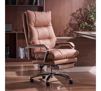 Arm Chair Executive Office Chair PU Leather High Back Recliner with Retractable Footrest,