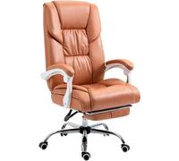 Arm Chair Executive Recline w/Tilt Function, Home Desk Chair, Swivel Computer Task Chair w/Footrest & Lumbar rt,Orange-One Size (Orange One Size)