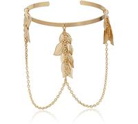 Arm Cuff Upper Arm Band Cuff Bracelet Bangle for Women Silver Adjustable Armband With Leaf Tassel Chain Durability and attraction