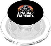 Arm Day I'm Ready Dinosaur Workout Gym Motivation PopSockets PopGrip for MagSafe
