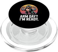 Arm Day I'm Ready Dinosaur Workout Gym Motivation PopSockets PopGrip for MagSafe