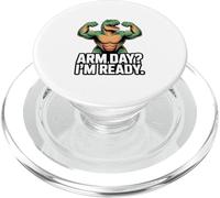 Arm Day I'm Ready Dinosaur Workout Gym Motivation PopSockets PopGrip for MagSafe