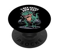Arm Day Struggles T-Rex Dinosaur Weightlifting PopSockets Adhesive PopGrip