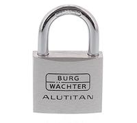 BURG-WÄCHTER Cylinder Padlock, 6.5 mm Shackle Thickness, Alutitan 770 40 SB, Silver, 40 mm