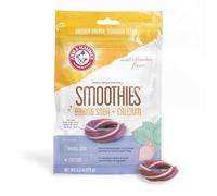 Arm & Hammer for Pets Smoothies Dental Treats for Dogs with Baking Soda and Calcium, Help Fight Bad Breath, Plaque & Tartar Without Brushing, Mint Strawberry, Ring Shaped, 5 Pcs (Packaging May Vary)