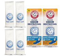Arm & Hammer In-Shoe Odor Control Pouches, Moisture Absorbing, 4 Count | Shoe deodorizer inserts for odor and moisture control in sneakers, work boots, gym bags and everyday footwear