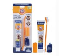 Arm & Hammer Tartar Control Dental Kit for Dogs, Banana Mint White
