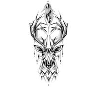 Arm Mechanical Deer Head Temporary Tattoo Stickers Small Flower Arm Waterproof Lasting Men And Women Fake Tattoos