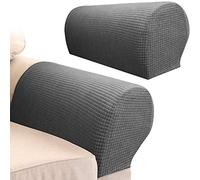 Arm Rest Covers Set, Pack of 4 Stretch Armchair Arm Covers Soft Polyester Arm Caps Non Slip Furniture Protector For Chair, Sofa, Couch(Grey)