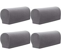 Arm Rest Covers Sofa Set of 4 Stretch Armchair Couch Non-Slip Furniture Protector Slipcovers for Chair Sofa Couches Recliner (Light Gray)