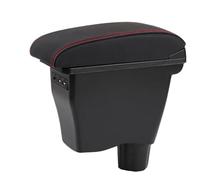 Arm Rest for Car Fit For Smart 450 451 453 454 Fit For Fortwo Fit For Forfour Double-Layer 3USB LED Car Center Armrest Box(A2 Red line 3 usb)