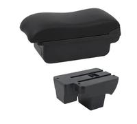 Arm Rest for Car Fit For VW Volkswagen Polo 2019-2024 Dual Layer Large Space Central Store Box Usb 2020 2021 2022 2023(E2 Black Line)