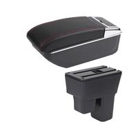 Arm Rest For Fit Jazz 2 2008-2013 Car Armrest Box Storage Retrofit Car Accessories(B red line NO USB)