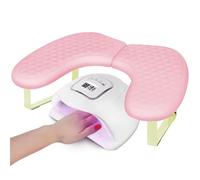 Arm Rest for Nails,U-shaped Manicure Nail Hand Rest Pillow Cushion,Foldable PU Leather Nail Tech Arm Rest for Nails Tech,Foot Hand Rest (Pink)
