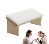 Arm Rest Nail Tech, Bevel Design Wooden PU Leather, Support For Nai, Manicure Pads, Polishing Relax, Sturdy Thumb Art Stand For Home Use, 1 Piece, 30.5x10.6x12.8cm