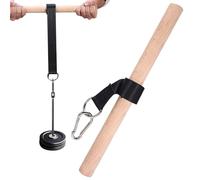 Arm Roller Exercise Equipment - Forearm Muscle Strengthener, Wrist Grip Trainer | Portable Beech Wood Forearm Strength Trainer with Adjustable Webbing Strap for Fitness Boxing Rehabilitation Workouts