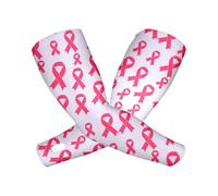 Arm Sleeves for Women Men UK Compression Elbow Breast Cancer Awareness Arm Sleeves Ideal International Month Accessory White