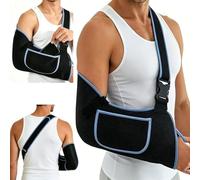 Arm Sling for Shoulder Injury, Adjustable Shoulder Support Immobilizer with Foam Neck Pad Pocket for Rotator Cuff, Broken Wrist, Elbow Injury, Universal Fit for Men Women Teenagers, Left Right Arm Bra