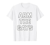 Arm The Gays Gay Pride LGBTQ+ Value Graphic T-Shirt, Men, White, S