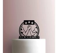 Arm Wrestling - Acrylic Cake Topper 5 Inch Width/Pink