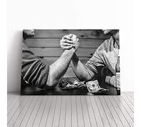 Arm Wrestling Canvas Print | Gallery Wrapped 30mm Frame Wall Art | 24x16 inches | Ready to Hang | Modern Picture | Living Room Bedroom Lounge Office