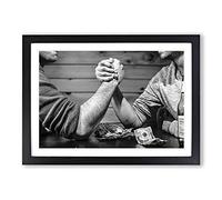 Arm Wrestling Framed Print | A2 Oak Framed Wall Art | Ready to Hang | Modern Nature Picture | Living Room Bedroom Lounge Office