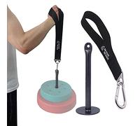 Arm Wrestling Training Strap Belt with Loading Pin Hand Grip Arm Finger Forearm Exerciser Strengthener for Cable Machine and Free Weight