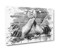 Arm Wrestling V3 Canvas Print | Gallery Wrapped 30mm Frame Wall Art | 24x16 inches | Ready to Hang | Modern Picture | Living Room Bedroom Lounge Office