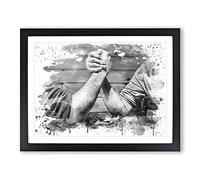 Arm Wrestling V3 Modern Framed Print | A3 Black Framed Wall Art | Ready to Hang | Modern Nature Picture | Living Room Bedroom Lounge Office