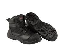 ARMA A16-TITAN Leather Upper Side Zip Safety Work Boots with Shock Absorbing Heel and Penetration Resistant Midsole, Black, Sizes 4-14 UK