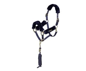 ARMA Faux Fur Headcollar and Lead Rope Navy - Navy - Full