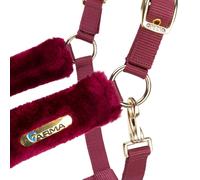 Arma Faux Fur Headcollar & Lead Rope - Pony · Burgundy
