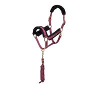 ARMA Logo Headcollar and Lead Rope - Burgundy Extra Full