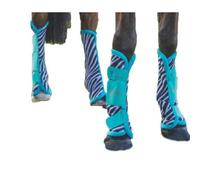 Arma Zeb-Tek Horse Fly Turnout Socks (Pack Of 4) Black/white/teal (Full)
