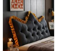 ARMAAN Large Headboard Reading Pillow with Back Cushion - Soft Plush Wedge Backrest for Bed, Sofa, Daybed and Wall, Comfortable Lumbar Support for Sitting and Relaxing,Grey2- L120*H55*W16 cm