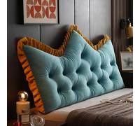 ARMAAN Large Headboard Reading Pillow with Back Cushion - Soft Plush Wedge Backrest for Bed, Sofa, Daybed and Wall, Comfortable Lumbar Support for Sitting and Relaxing,Green- L200*H60*W16 cm