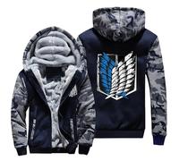 ARMAAN Men Hoodies Fleece Zip up Hooded Sweatshirts Pullover for Attack Titan Warm Jackets Winter Fuzzy Sherpa Lined Camouflage Coats Personalized Full Zipped Jacket,Color F-x_l
