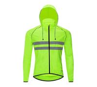ARMAAN Men Packable Cycling Jacket, Youth Windproof Waterproof Trench Coat, Motorcycle Bicycle Running Clothing With Big Pocket Outdoor Gear For Road Bike MTB Daily Life Gym,Green-XL
