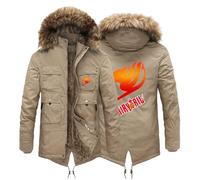 ARMAAN Men's Winter Parka, Jackets Fleece Lined For FAIRY TAIL, Cotton Cargo Coats Full Zip Thick Multi Pocket Warm Windbreaker Outdoor Hiking With Removable Hood,Color 4-xx_l