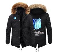 ARMAAN Men's Winter Thicken Jacket, Fleece Lining Coat, Warm Outdoor Parka for Attack Titan, Windproof Long Outerwear Coat with Removable Hood, Mountain Ski Jackets,Color 4-4x_l