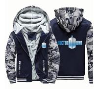 ARMAAN Men's Zip Up Hoodies for Doctor Who Fleece Jackets Thick Warm Hooded Sweatshirts Thermal Lined Pullover Coats Tops Patchwork Jackets with Pockets,Color A-3x_l