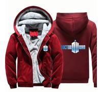 ARMAAN Men's Zip Up Hoodies for Doctor Who Fleece Jackets Thick Warm Hooded Sweatshirts Thermal Lined Pullover Coats Tops Patchwork Jackets with Pockets,Color K-4x_l