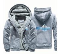 ARMAAN Men's Zip Up Hoodies for Doctor Who Fleece Jackets Thick Warm Hooded Sweatshirts Thermal Lined Pullover Coats Tops Patchwork Jackets with Pockets,Color J-4x_l