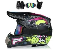 ARMAAN Motocross Full Face Helmets MTB Mountain Electric Dirt Bike Crash Helmet Adult Youth Downhill Mountain Bike Helmet for Backflip MTB Touring Racing, DOT Approved,Color E-XL(58~60cm)