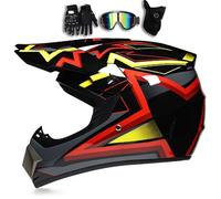 ARMAAN Motocross Full Face Helmets MTB Mountain Electric Dirt Bike Crash Helmet Adult Youth Downhill Mountain Bike Helmet for Backflip MTB Touring Racing, DOT Approved,Color A-XL(58~60cm)