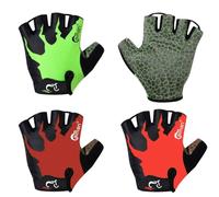 ArmaDEX Mens Ladies Fingerless Caiman Cycling Gloves with Pull-Loops (HiViz Green, 2XL)