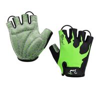 ArmaDEX Mens Ladies Fingerless Caiman Cycling Gloves with Pull-Loops (HiViz Green, S)