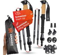 Armadic Hiking Poles Foldable Aluminium (Only 295 g) with Cork Handle I 100-120 cm
