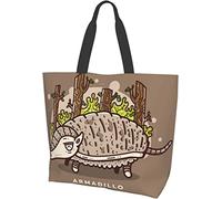 Armadillo Cartoon Tote Bag Large Casual Women Shoulder Handbags Reusable Grocery Bags for Work Shopping Travel Beach